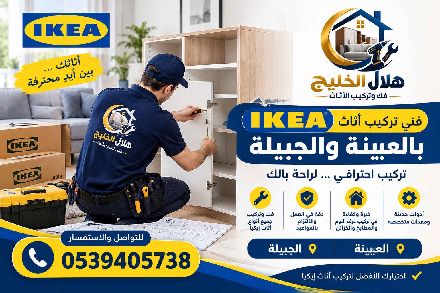 فني تركيب اثاث ايكيا بالعيينة والجبيلة